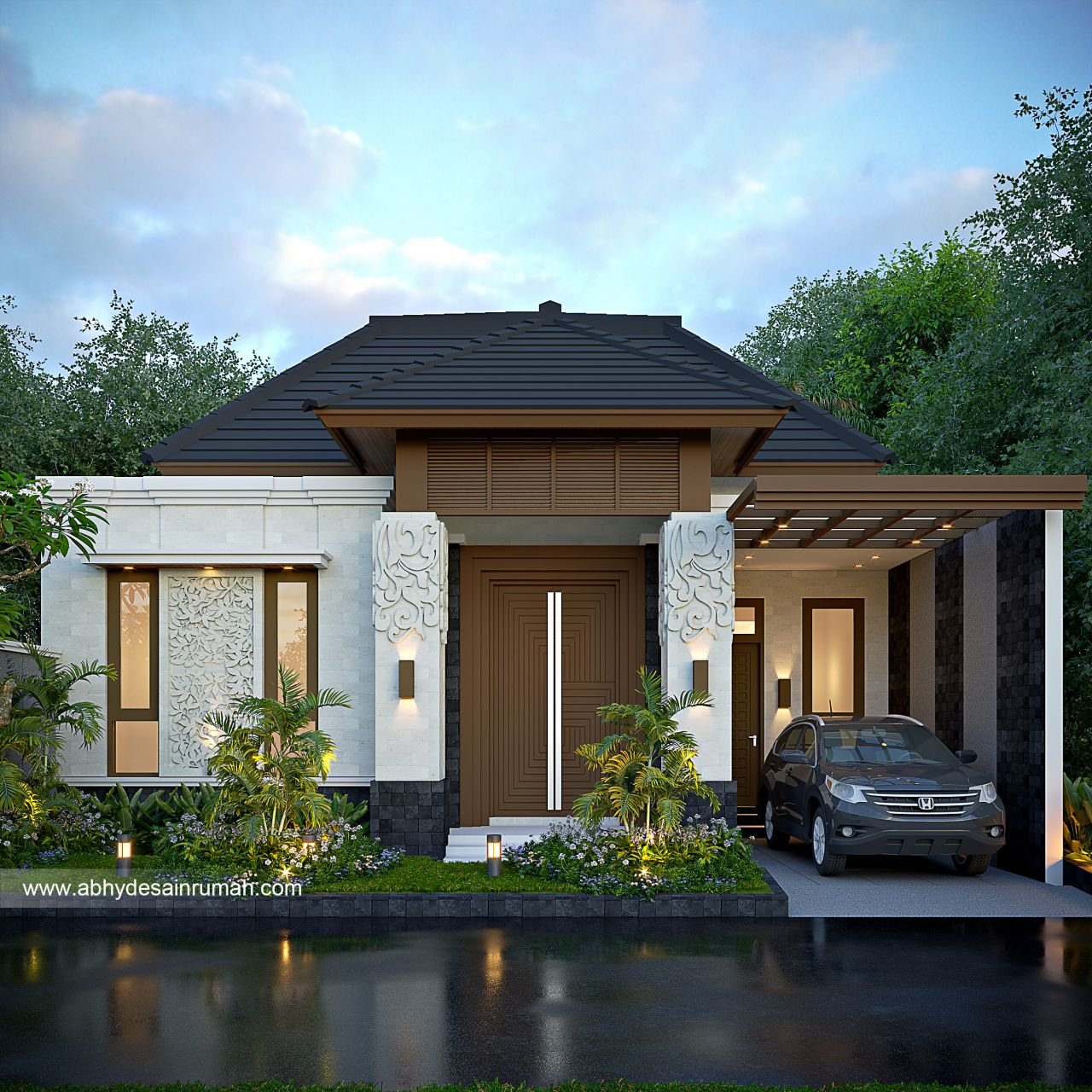 Desain Rumah Bali Modern Lantai Lebar Meter Bapak Hanafi Di Bogor