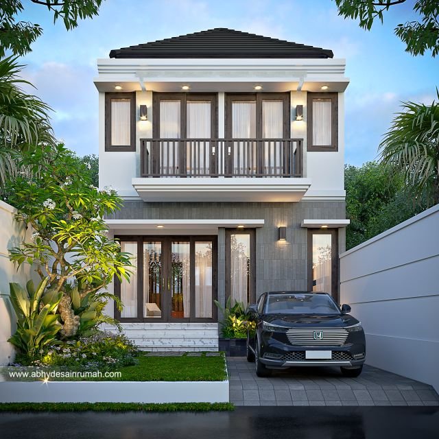 Desain Rumah Bali Modern 2 Lantai Lebar 12 Meter Ibu Kusuma Di Cirebon